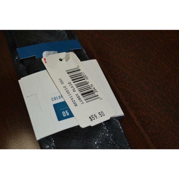 0139 NEW Mens Ryan Seacrest Distinction Lurex Plaid Slim Neck Tie One Size - Picture 4 of 5